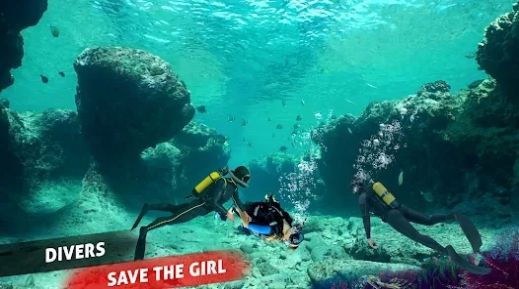 潛水員游泳(scuba diver treasure hunt)