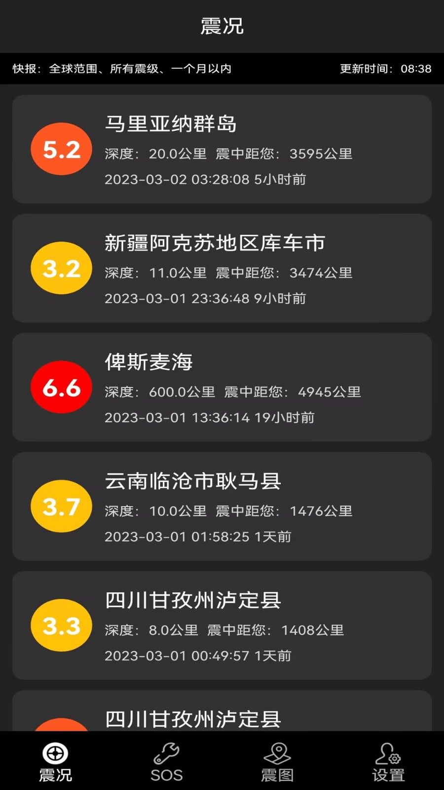 地震預(yù)警快報(bào)