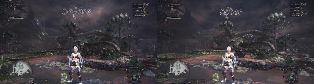 怪物猎人世界冰原去除雨水效果MOD