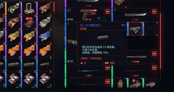 赛博朋克2077静音消音器与飞刀MOD