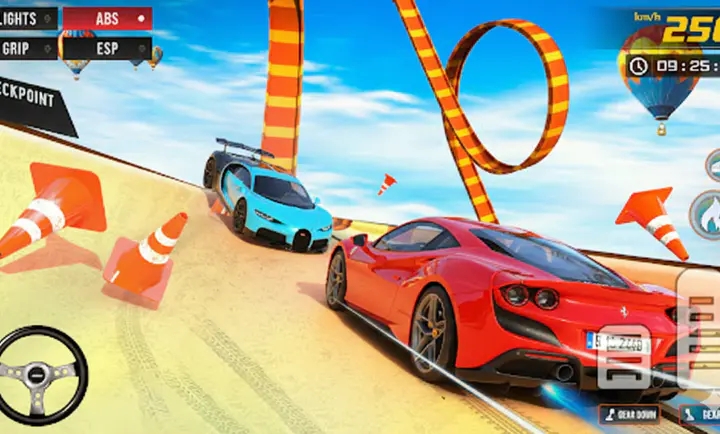 超级英雄汽车特技巨型坡道